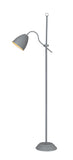 # 45020-11, One-Light Adjustable Floor Lamp, Transitional Design in Cement, 64" High