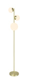# 45021-11, Three-Light Floor Lamp, Transitional Design in Satin Brass, 65-1/2" High