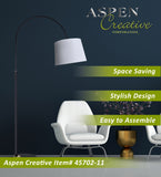 # 45702-11, One-Light Arc Floor Lamp, Transitional Design in Black, 69 1/2" High