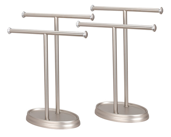 # 50001-2  Two Pack, Hand Towel Holder, Transitional Design in Satin Nickel, 13 1/2