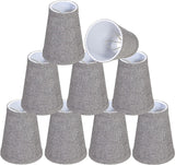 # 51009-X Small Hardback Empire Shape Chandelier Clip-On Lamp Shade Set of 2, 5, 6,and 9, Transitional Design in Dark Grey, 4" bottom width (2 1/2" x 4" x 5")