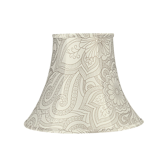 # 58055 Transitional Bell Shape UNO Construction Lamp Shade in White & Grey, 14