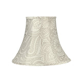 # 58055 Transitional Bell Shape UNO Construction Lamp Shade in White & Grey, 14" Wide (7" x 14" x 11")