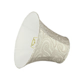 # 58055 Transitional Bell Shape UNO Construction Lamp Shade in White & Grey, 14" Wide (7" x 14" x 11")