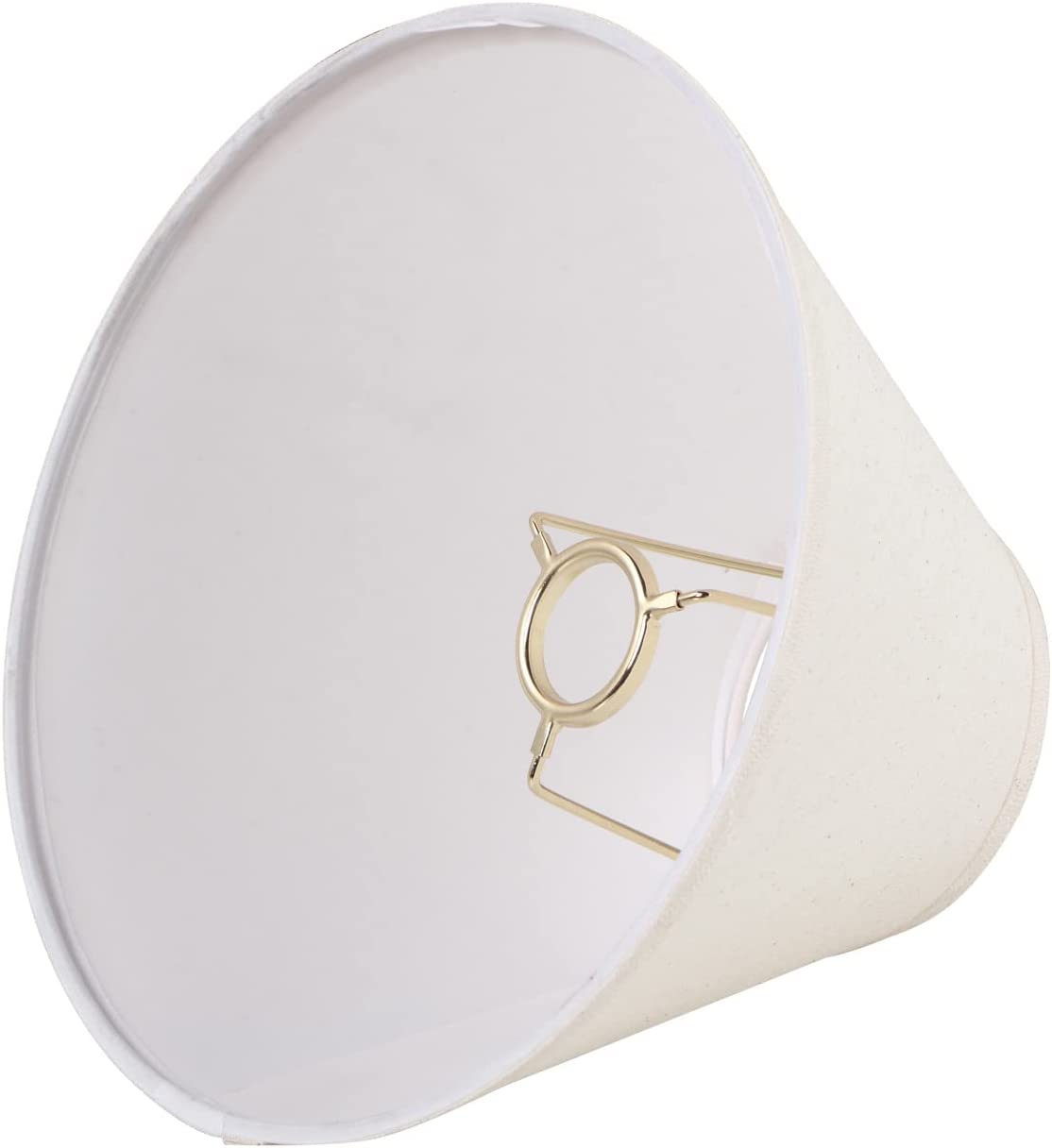Neutral Empire Cone Lampshade - Natural Cream Beige, Cotton, Coastal Boho Style (Ring Reducer Included)