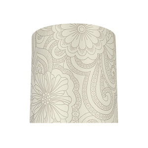 # 58402 Transitional Drum (Cylinder) Shape UNO Construction Lamp Shade in White & Grey, 10" Wide (10" x 10" x 10")