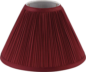 # 59174 Mushroom Pleated Rich Red Lamp Shade, 4" Top x 10" Bottom x 7" Slant/Slip UNO 33mm