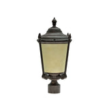 # 60012 One-Light Medium Outdoor Post Light Fixture with Dusk to Dawn Sensor, Transitional Design in Antique Bronze, 20 1/2" High
