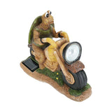 # 60901-4, Four Pack Set, Turtle on a Motorcycle Solar LED Accent Light Statue, 10" Length