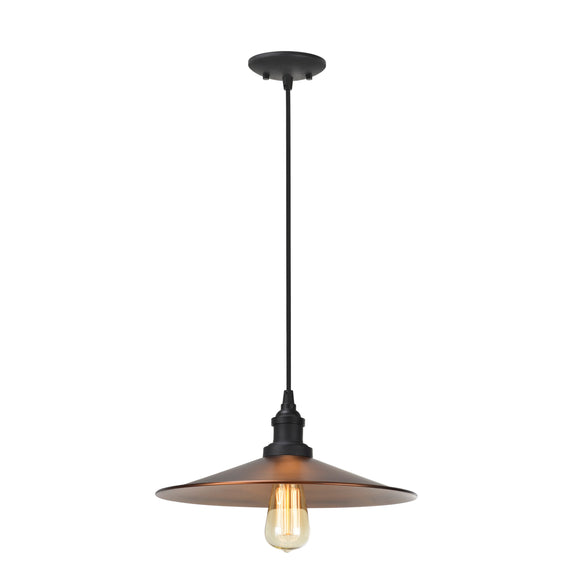 # 61003 Adjustable One-Light Hanging Mini Pendant Ceiling Light, Vintage Design in Oil Rubbed Bronze Finish, Metal Shade, 14 1/4