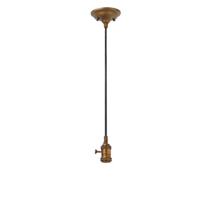 # 61015 Adjustable One-Light Hanging Mini Pendant Ceiling Light, Vintage Design in Antique Bronze Finish, Shade, 5" Wide