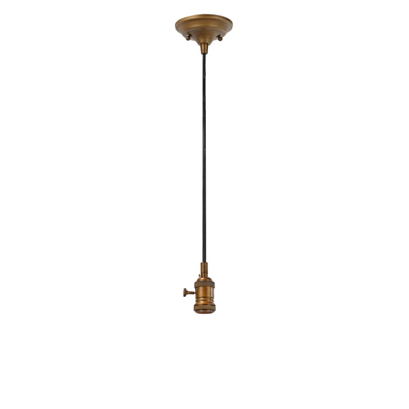 # 61015 Adjustable One-Light Hanging Mini Pendant Ceiling Light, Vintage Design in Antique Bronze Finish, Shade, 5