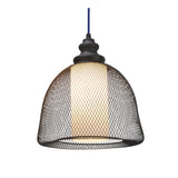 # 61018 Adjustable One-Light Hanging Mini Pendant Light, Transitional Design, Oil Rubbed Bronze, Mesh-Frosted Glass Shade, 12 1/4" W