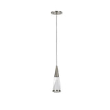 # 61031 Adjustable LED One-Light Hanging Mini Pendant Light, Contemporary Design, Brushed Nickel, Glass Shade, 4 3/4" W