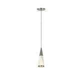# 61031 Adjustable LED One-Light Hanging Mini Pendant Light, Contemporary Design, Brushed Nickel, Glass Shade, 4 3/4" W
