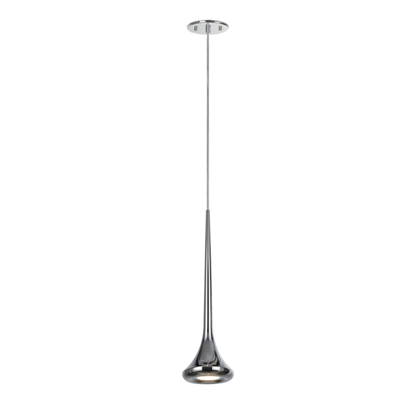 # 61033 Adjustable LED One-Light Hanging Mini Pendant Ceiling Light, Contemporary Design in Chrome Finish, Metal Shade, 5