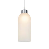 # 61042 Adjustable One-Light Hanging Mini Pendant Ceiling Light, Transitional Design, Chrome Finish, Frosted Glass Shade, 5" W