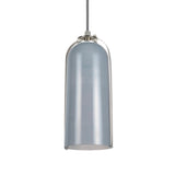 # 61043 Adjustable One-Light Hanging Mini Pendant Ceiling Light, Transitional Design in Satin Nickel Finish, Grey Glass Shade, 5" Wide