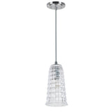 # 61046 Adjustable One-Light Hanging Mini Pendant Ceiling Light, Transitional Design in Chrome Finish, Clear Glass Shade, 5 1/2" Wide