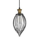 # 61049, One-Light Hanging Mini Pendant Ceiling Light, 7" Wide, Transitional Design in Oil Rubbed Bronze Finish, with Metal Wire Shade