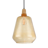 # 61051-1 Adjustable One-Light Hanging Mini Pendant Ceiling Light, Transitional Design in Satin Nickel Finish, Amber Glass Shade, 9 1/4" Wide