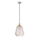 # 61051-2 Adjustable One-Light Hanging Mini Pendant Ceiling Light, Transitional Design in Satin Nickel Finish, Smoke Glass Shade, 9 1/4" Wide