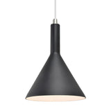 # 61054 Adjustable One-Light Hanging Mini Pendant Ceiling Light, Transitional Design in Satin Nickel Finish, Black Opal Glass Shade, 7 3/4" Wide