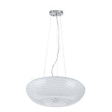# 61059L Adjustable LED One-Light Hanging Pendant Ceiling Light, Contemporary Design in Chrome Finish, Glass Shade, 17 7/10" Wide
