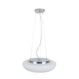 # 61059M Adjustable LED One-Light Hanging Pendant Ceiling Light, Contemporary Design in Chrome Finish, Glass Shade, 15 7/10" Wide