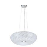 # 61059S Adjustable LED One-Light Hanging Mini Pendant Ceiling Light, Contemporary Design in Chrome Finish, Glass Shade, 11" Wide
