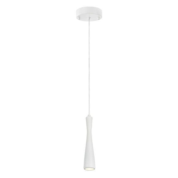 # 61060-2 Adjustable LED One-Light Hanging Mini Pendant Ceiling Light, Contemporary Design in White Finish, Metal Shade, 4 3/4