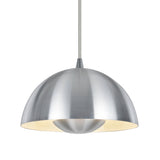 # 61065-1 Adjustable LED One-Light Hanging Mini Pendant Ceiling Light, Contemporary Design in Aluminum Finish, Metal Dome Shade, 10" Wide