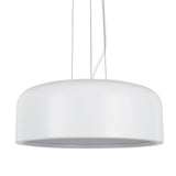 # 61066-2 Adjustable LED One-Light Hanging Mini Pendant Ceiling Light, Contemporary Design in White Finish, Metal Shade, 5 1/2" Wide