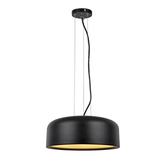 # 61066-3 Adjustable LED One-Light Hanging Mini Pendant Ceiling Light, Contemporary Design in Black Finish, Metal Shade, 5 1/2