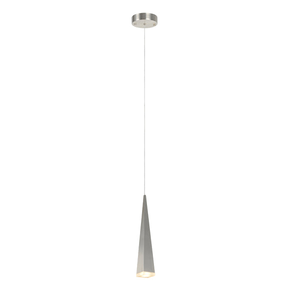 # 61067-1 Adjustable LED One-Light Hanging Mini Pendant Ceiling Light, Contemporary Design in Brushed Nickel Finish, Metal Shade, 4 3/4