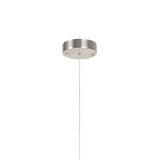 # 61067-1 Adjustable LED One-Light Hanging Mini Pendant Ceiling Light, Contemporary Design in Brushed Nickel Finish, Metal Shade, 4 3/4" Wide