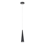 # 61067-2 Adjustable LED One-Light Hanging Mini Pendant Ceiling Light, Contemporary Design in Black Finish, Metal Shade, 4 3/4" Wide