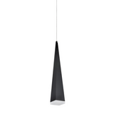 # 61067-2 Adjustable LED One-Light Hanging Mini Pendant Ceiling Light, Contemporary Design in Black Finish, Metal Shade, 4 3/4" Wide