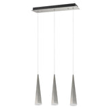 # 61068-1 Adjustable LED Three-Light Hanging Pendant Ceiling Light, Contemporary Design in Brushed Nickel Finish, Metal Shade, 23" Wide