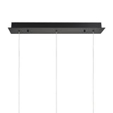 # 61068-2 Adjustable LED Three-Light Hanging Pendant Ceiling Light, Contemporary Design in Black Finish, Metal Shade, 23" Wide