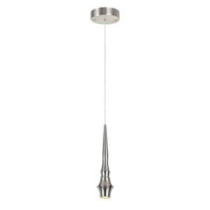 # 61070-1 Adjustable LED One-Light Hanging Mini Pendant Ceiling Light, Contemporary Design in Brushed Nickel Finish, Metal Shade, 4 3/4" Wide
