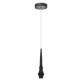 # 61070-2 Adjustable LED One-Light Hanging Mini Pendant Ceiling Light, Contemporary Design in Black Finish, Metal Shade, 4 3/4" Wide