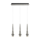 # 61071-1 Adjustable LED Three-Light Hanging Pendant Ceiling Light, Contemporary Design in Brushed Nickel Finish, Metal Shade, 21 1/4" Wide