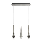 # 61071-1 Adjustable LED Three-Light Hanging Pendant Ceiling Light, Contemporary Design in Brushed Nickel Finish, Metal Shade, 21 1/4" Wide