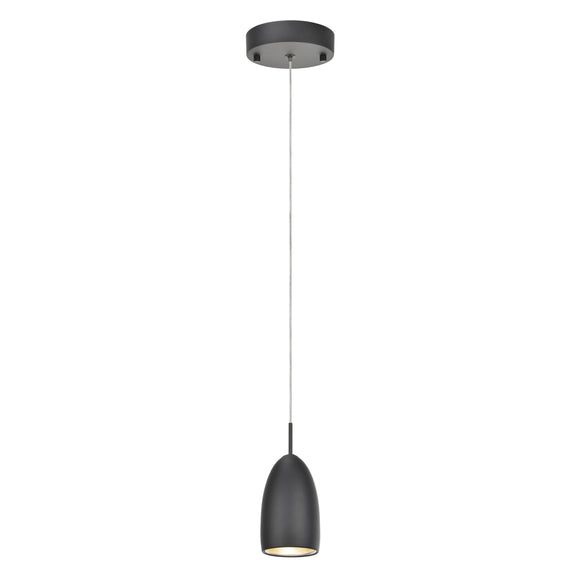 # 61072-2 Adjustable LED One-Light Hanging Mini Pendant Ceiling Light, Contemporary Design, Black Finish, Metal Shade, 3 1/4