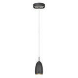 # 61072-2 Adjustable LED One-Light Hanging Mini Pendant Ceiling Light, Contemporary Design, Black Finish, Metal Shade, 3 1/4" W