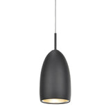 # 61072-2 Adjustable LED One-Light Hanging Mini Pendant Ceiling Light, Contemporary Design, Black Finish, Metal Shade, 3 1/4" W