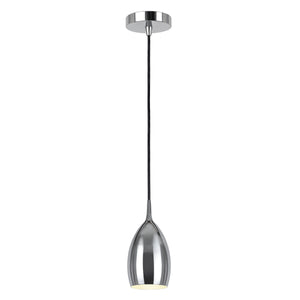 # 61077-1 Adjustable One-Light Hanging Mini Pendant Ceiling Light, Transitional Design in Chrome Finish, Metal Shade, 4 1/4" W