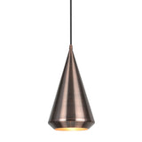 # 61085 One-Light Hanging Mini Pendant Ceiling Light, Transitional Design, Antique Copper Finish, Antique Copper Metal Shade with Painted Pewter Finish Inside, 8 3/4" W