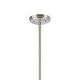 # 61090 One-Light Hanging Mini Pendant Ceiling Light, 5 1/2" Wide, Transitional Design in Brushed Nickel Finish, with Clear Seedy Glass Shade with Metal Wire Cage in Brushed Nickel